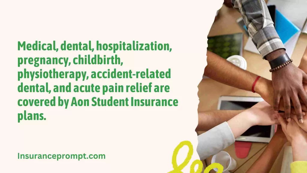 What sorts of coverage are available with Aon Student Insurance plans